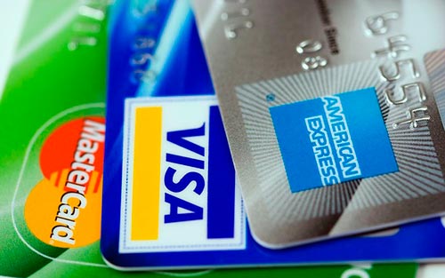 Tarjetas Visa o Mastercard formas de pago