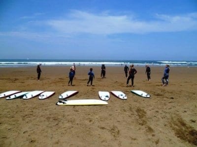 Clase de surf en Sopelana